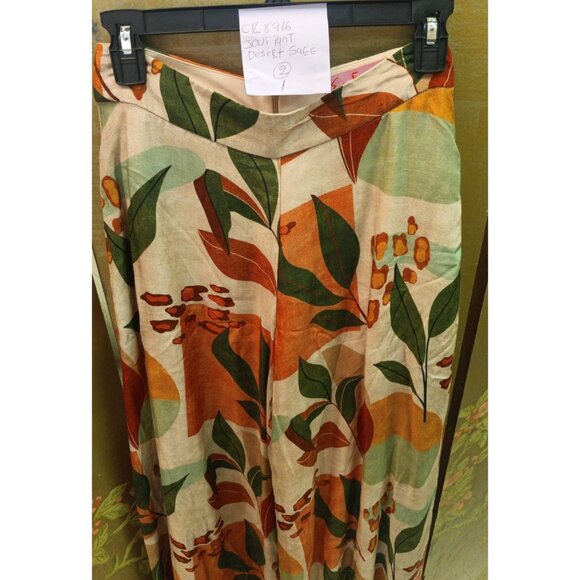 Eva Franco Wide Leg Palazzo Style Floral Summer Pants with Side Pockets NWT - Picture 4 of 4